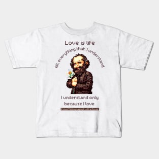 Leo Tolstoy Quote Pixel Art Kids T-Shirt